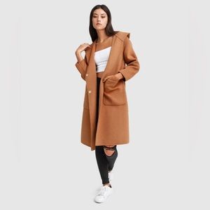 New Belle & Bloom Walk This Way Wool Blend Oversized Coat - Camel